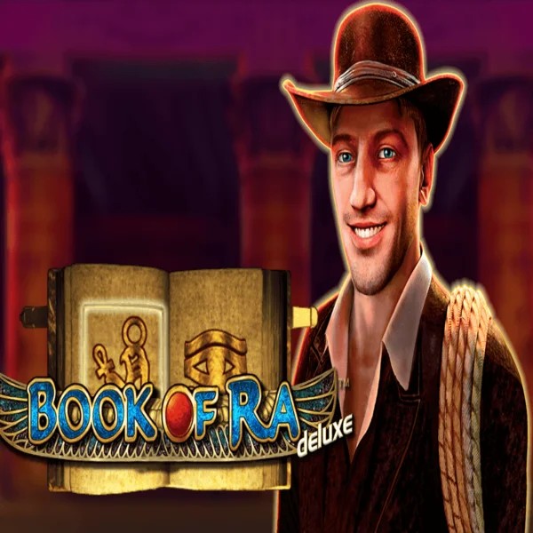 Book of Ra Deluxe by Novomatic, showcased at catsspinscasino.com – game logo
