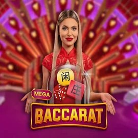 Mega Baccarat slot icon by Pragmatic Play, available at Catspins Casino