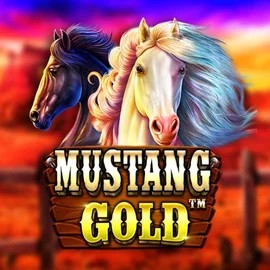 Mustang Gold online game logo by Pragmatic Play on catsspinscasino.com