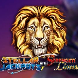 Official Jackpots logo: Stellar Jackpots with Serengeti Lions by Lightning Box Game at Catspins Casino