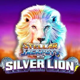 Stellar Jackpots with Silver Lion slot icon by Lightning Box Game, available at Catspins Casino
